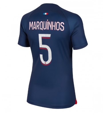 Paris Saint-Germain Marquinhos #5 Primera Equipación Mujer 2023-24 Manga Corta